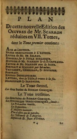 Oeuvres de Monsieur Scarron, 1. (1752). - 15 Bl., 348 S. : 1 Portr.