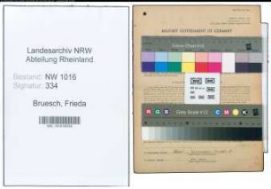 Entnazifizierung Frieda Bruesch , geb. 17.07.1906 (Geschaeftsfuehrerin)