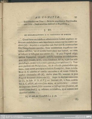 §. XV. De Ecclesiasticis A. C. Addictis In Specie