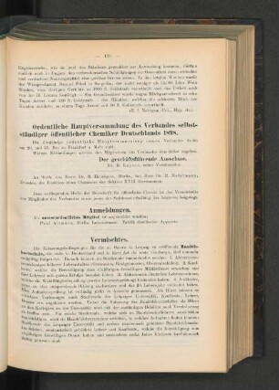 Ordentliche Hauptversammlung des Verbandes selbstständiger öffentlicher Chemiker Deutschlands 1898.