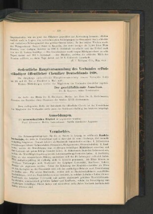 Ordentliche Hauptversammlung des Verbandes selbstständiger öffentlicher Chemiker Deutschlands 1898.