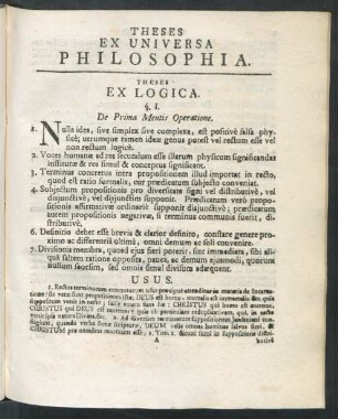 Theses Ex Universa Philosophia