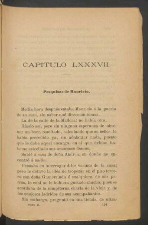 Capítulo LXXXVII - Pesquisas de Mauricio.