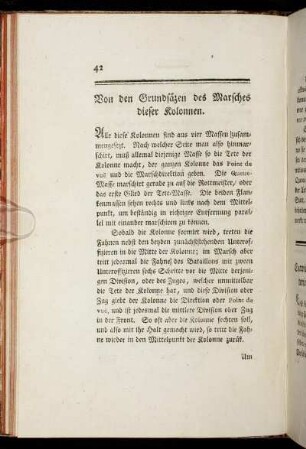 Von den Grundsäzen des Marsches dieser Kolonnen.
