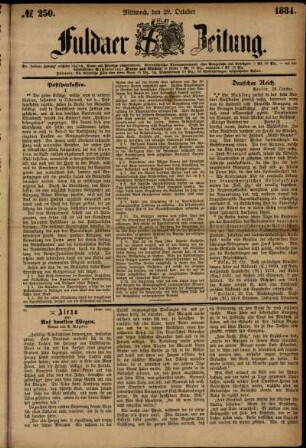 Ausgabe vom Mittwoch, den 29. Oktober 1884.
