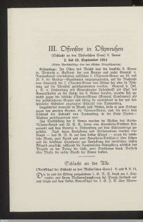 III. Offensive in Ostpreußen