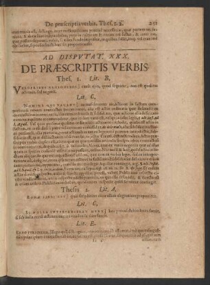 Ad Disputat. XXX. De Praescriptis Verbis