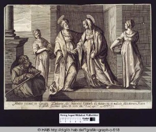Maria besucht Zacharias und begrüßt dessen Ehefrau, die Heilige Elisabeth