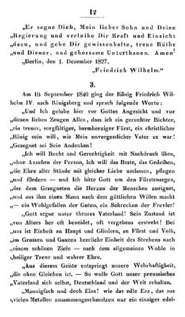 3. [Rede des Königs in Königsberg bei der Erbhuldigung in Preussen den 9. Oktober 1840]