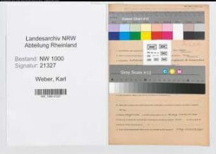 Entnazifizierung Karl Weber, geb. 24.02.1889 (Lehrer)