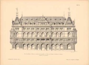 Gewandhaus, Bautzen: Ansicht (aus: Architekt. Rundschau, hrsg.v. Eisenlohr & Weigle, 1885)