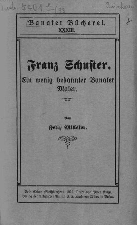 Franz Schuster : ein wenig bekannter Banater Maler