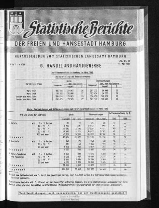 Der Fremdenverkehr in Hamburg im März 1969 : Lfd. Nr. 28