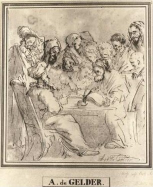 Heiratskontrakt : Heiratskontrakt. Zeichnung (vor 1727; A. de Gelder)