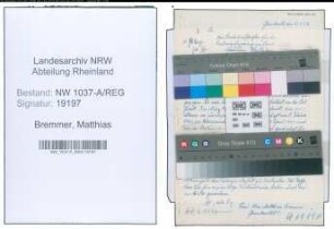 Entnazifizierung Matthias Bremmer , geb. 11.05.1900 ()