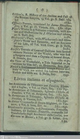 Livres italiens et espagnols