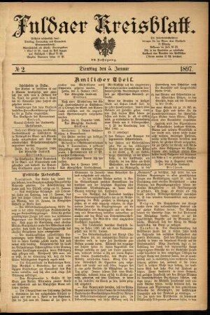 Ausgabe vom Dienstag, den 05. Januar 1897.