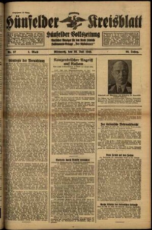 Erste Ausgabe vom Mittwoch, den 22. Juli 1942.