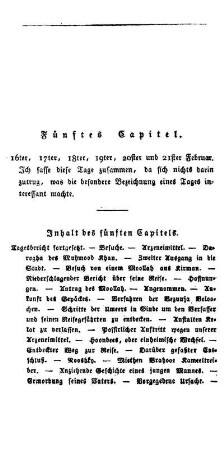 Fünftes Capitel: Tagesbericht fortgesetzt. - Besuche. - Arzeneimittel. - Darogha des Muhmud Khan, u.s.w.