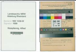 Entnazifizierung Alfred Weispfennig , geb. 21.11.1903 (Bergmann)