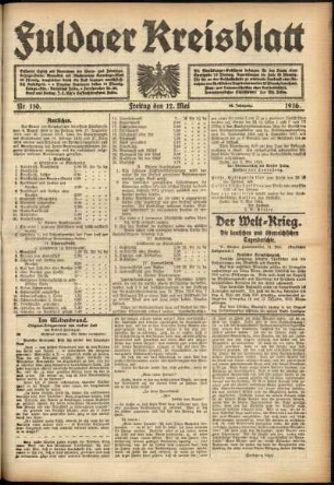 Ausgabe vom Freitag, den 12. Mai 1916.