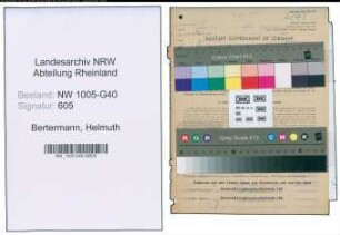 Entnazifizierung Helmuth Bertermann , geb. 02.04.1905 (Rechtsanwalt)