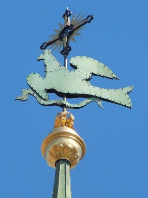 Würzburg - Wetterfahne : Die Wetterfahne auf dem Neumünster, aufgenommen am 19. August 2010 in Würzburg