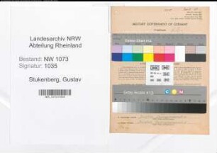 Entnazifizierung Gustav Stukenberg , geb. 05.02.1893 (Versandleiter)
