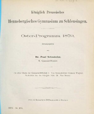 Oster-Programm, 1878/79
