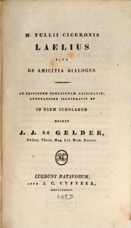 Laelius, sive De amicitia dialogus