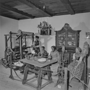 Heimatmuseum, Sorbenstube : Museum (vermutlich Bautzener Stadtmuseum). Lausitzer Bauernstube
