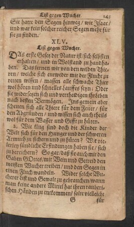 XLV. List gegen Wucher.