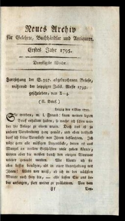 Dreyssigste Woche