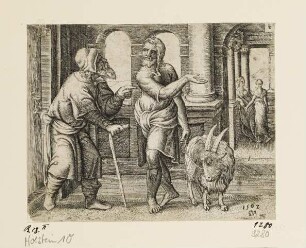 Samson mit Schwiegervater und Ziege, Blatt 6 der Folge "Geschichte des Samson"