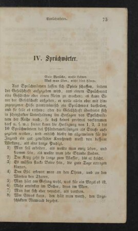 IV. Sprüchwörter.