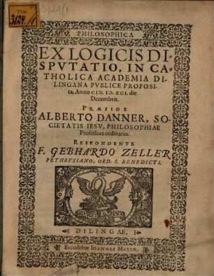 Philosophica ex logicis disputatio