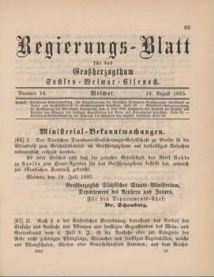 66. Ministerial-Bekanntmachung, die Konzessionierung der Deutschen Transport-Versicherungs-Gesellschaft zu Berlin zum Geschäftsbetrieb im Großherzogthum betreffend