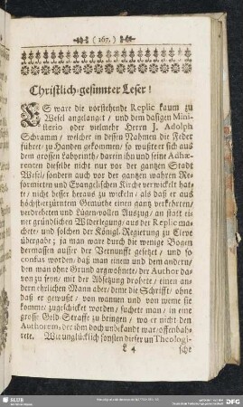 Christlich-gesinnter Leser!