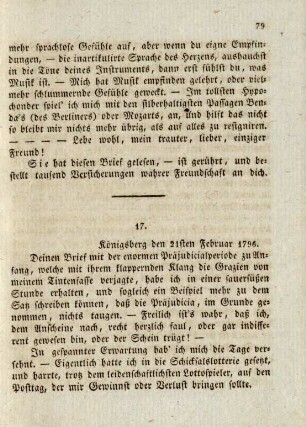 17. Königsberg den 21ten Februar 1796.