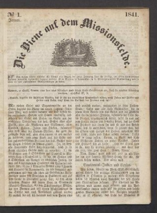 N° 1. Januar 1841