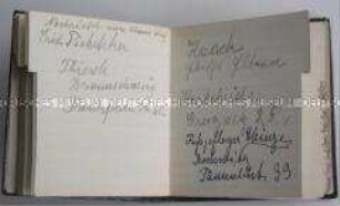 Adressbuch von Johannes Paul; Hamburg, nach 1956