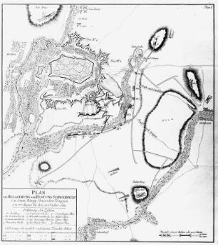 Plan I. Plan der Belagerung der Festung Schweidnitz [...]