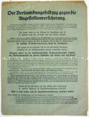 Propagandaschrift für die bürgerlichen Angestelltenversicherungen und gegen den Afa-Bund