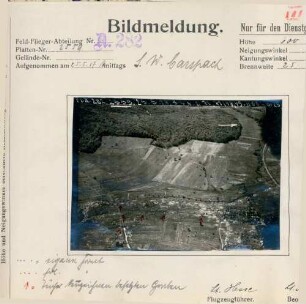 Foto der eigenen und gegnerischen Stellungen südwestlich von Carspach (Luftbild)