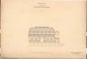 Vereinshaus der Berliner Künstler Schinkelwettbewerb 1880: Querschnitt durch den Festsaal; Maßstabsleiste