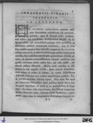Innocentii Praefatio ad Lectorem.
