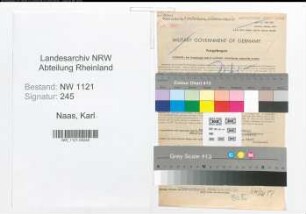 Entnazifizierung Karl Naas , geb. 04.05.1896 (Lehrer)