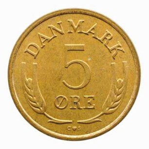 5 Öre Königreich Dänemark 1969