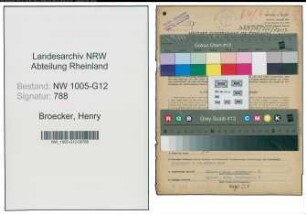Entnazifizierung Henry Broecker , geb. 29.01.1909 (Kaufmann)