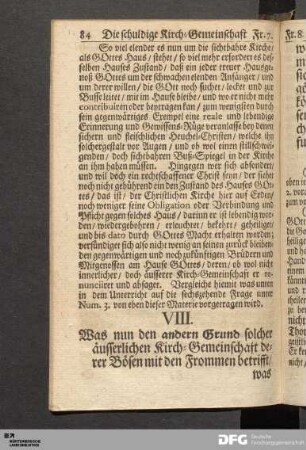 Frage VIII.